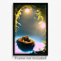 Pixel Art Poster - Hard To Find Nest (8 Bit Psychedelic Trippy Video Game Print)