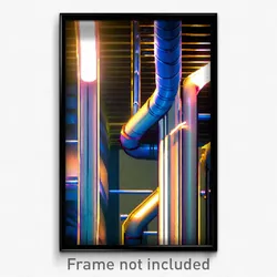 Pixel Art Poster - Warped Pipes (8 Bit Psychedelic Trippy Video Game Print)
