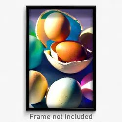 Pixel Art Poster - Stimulating Eggs (8 Bit Psychedelic Trippy Video Game Print)