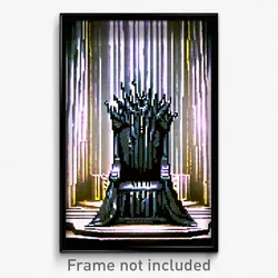Pixel Art Poster - Measly Throne (8 Bit Psychedelic Trippy Video Game Print)