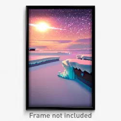 Pixel Art Poster - Frozen Land (8 Bit Psychedelic Trippy Weird Video Game Print)