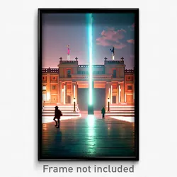 Pixel Art Poster - Beautiful University (8 Bit Psychedelic Video Game Print)