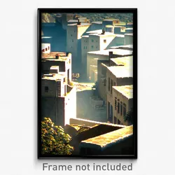 Pixel Art Poster - Concrete Village (8 Bit Psychedelic Trippy Video Game Print)