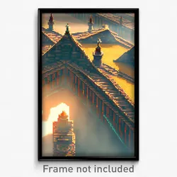 Pixel Art Poster - Uncommon Ramparts (8 Bit Psychedelic Trippy Video Game Print)