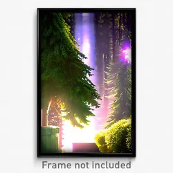 Pixel Art Poster - Evergreen Well (8 Bit Psychedelic Trippy Video Game Print)