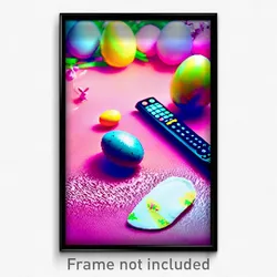 Pixel Art Poster - Remote Easter (8 Bit Psychedelic Trippy Video Game Print)