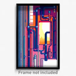 Pixel Art Poster - Modest Pipes (8 Bit Psychedelic Trippy Video Game Print)