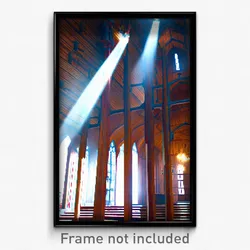 Pixel Art Poster - Wooden Cathedral (8 Bit Psychedelic Trippy Video Game Print)