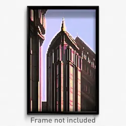 Pixel Art Poster - Drab Architecture (8 Bit Psychedelic Trippy Video Game Print)