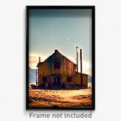 Pixel Art Poster - Aged Outpost (8 Bit Psychedelic Trippy Video Game Print)
