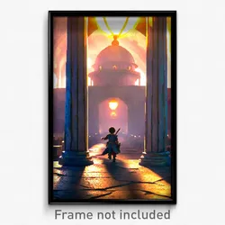 Pixel Art Poster - Adventurous Fort (8 Bit Psychedelic Trippy Video Game Print)