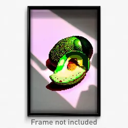 Pixel Art Poster - Spectacular Avocado (8 Bit Psychedelic Video Game Print)