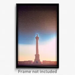 Pixel Art Poster - Important Landmark (8 Bit Psychedelic Video Game Print)