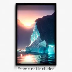 Pixel Art Poster - Hidden Iceberg (8 Bit Psychedelic Trippy Video Game Print)