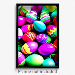 Pixel Art Poster - Wiggly Easter Eggs (8 Bit Psychedelic Video Game Print)