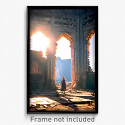Pixel Art Poster - Famous Ruin (8 Bit Psychedelic Trippy Weird Video Game Print)