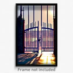 Pixel Art Poster - Peaceful Gate (8 Bit Psychedelic Trippy Video Game Print)