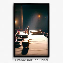 Pixel Art Poster - Dim Table (8 Bit Psychedelic Trippy Weird Video Game Print)