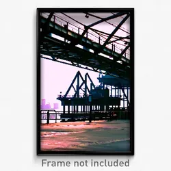Pixel Art Poster - Steel Wharf (8 Bit Psychedelic Trippy Weird Video Game Print)