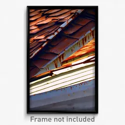 Pixel Art Poster - Rusty Roof (8 Bit Psychedelic Trippy Weird Video Game Print)