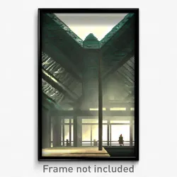 Pixel Art Poster - Monstrous Shelter (8 Bit Psychedelic Trippy Video Game Print)