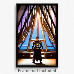 Pixel Art Poster - Triangular Armoury (8 Bit Psychedelic Video Game Print)
