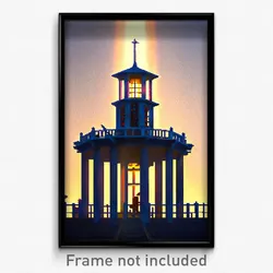 Pixel Art Poster - Buzzing Belfry (8 Bit Psychedelic Trippy Video Game Print)