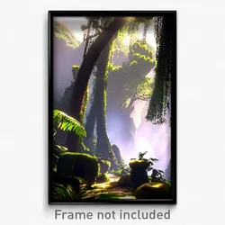 Pixel Art Poster - Stark Rainforest (8 Bit Psychedelic Trippy Video Game Print)