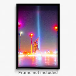 Pixel Art Poster - Nocturnal Independence Day (8 Bit Video Game Print)