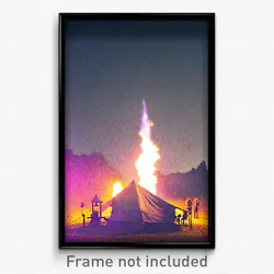 Pixel Art Poster - Valuable Camp (8 Bit Psychedelic Trippy Video Game Print)