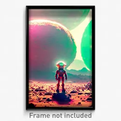 Pixel Art Poster - Wiry Mars (8 Bit Psychedelic Trippy Weird Video Game Print)