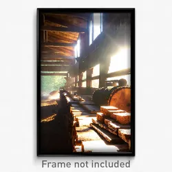 Pixel Art Poster - Natural Sawmill (8 Bit Psychedelic Trippy Video Game Print)