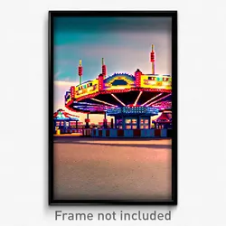 Pixel Art Poster - Advanced Fairground (8 Bit Psychedelic Video Game Print)