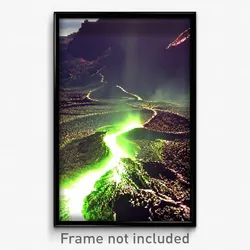 Pixel Art Poster - Acidic Lava Fields (8 Bit Psychedelic Video Game Print)