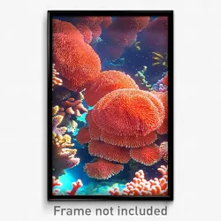 Pixel Art Poster - Detailed Coral Reef (8 Bit Psychedelic Video Game Print)