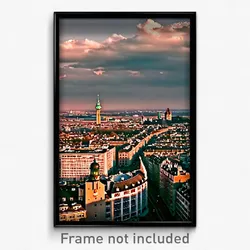 Pixel Art Poster - Massive German City (8 Bit Psychedelic Video Game Print)