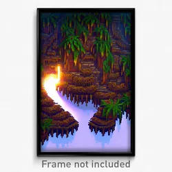 Pixel Art Poster - Webbed Burrow (8 Bit Psychedelic Trippy Video Game Print)