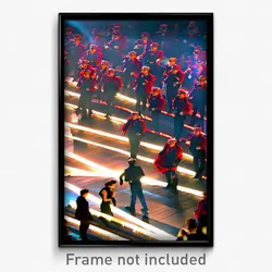 Pixel Art Poster - Crowded Spectacle (8 Bit Psychedelic Trippy Video Game Print)