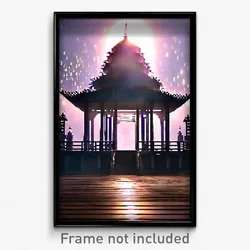 Pixel Art Poster - Steel Temple (8 Bit Psychedelic Trippy Video Game Print)