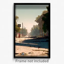 Pixel Art Poster - Tattered Boulevard (8 Bit Psychedelic Video Game Print)