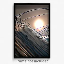Pixel Art Poster - Complex Wire Frame Tsunami (8 Bit Video Game Print)