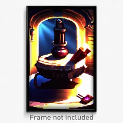 Pixel Art Poster - Dark Cobbler (8 Bit Psychedelic Trippy Video Game Print)