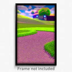 Pixel Art Poster - Virtual Pasture (8 Bit Psychedelic Trippy Video Game Print)