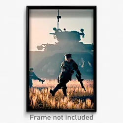 Pixel Art Poster - Authentic Battlefield (8 Bit Psychedelic Video Game Print)