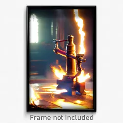 Pixel Art Poster - Upbeat Forge (8 Bit Psychedelic Trippy Video Game Print)