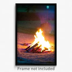 Pixel Art Poster - Empty Bonfire (8 Bit Psychedelic Trippy Video Game Print)