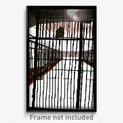 Pixel Art Poster - Complex Wire Frame Cellar (8 Bit Video Game Print)