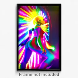 Pixel Art Poster - Colorful Body (8 Bit Psychedelic Trippy Video Game Print)