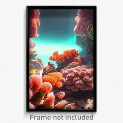 Pixel Art Poster - Worldly Coral Reef (8 Bit Psychedelic Video Game Print)