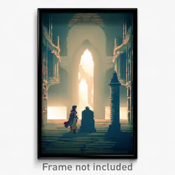 Pixel Art Poster - Mysterious Chamber (8 Bit Psychedelic Video Game Print)